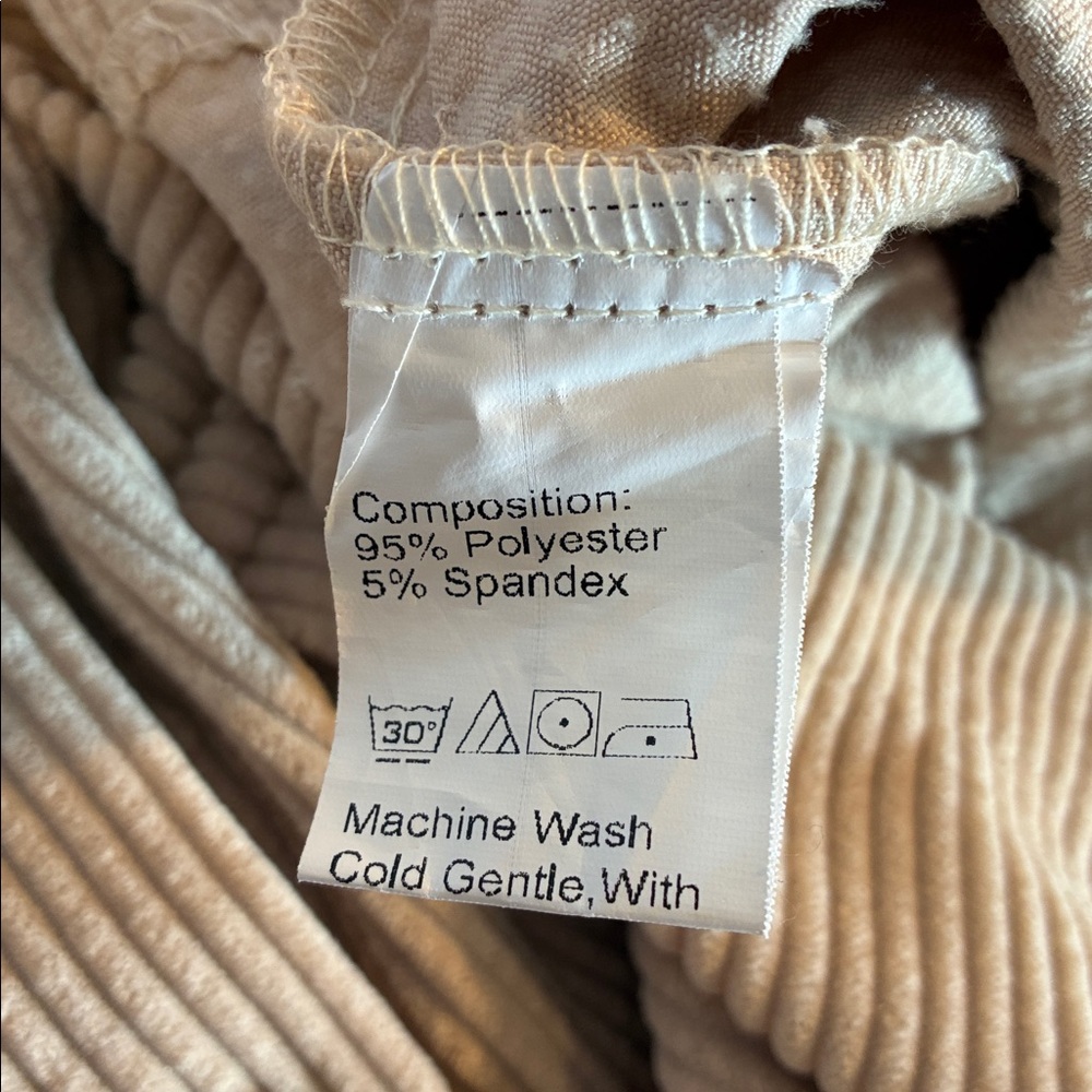 Beige cropped oversized corduroy shacket size 4 casual boho trendy boxy neutral - Picture 8 of 8